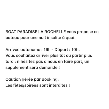 Nuit Insolite Sur Un Bateau Linge Et Menage Inclus - Boat Paradise La Rochelle Botel *